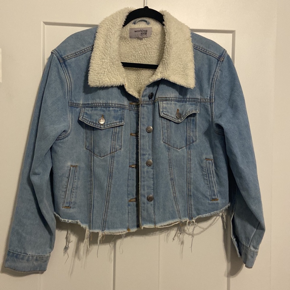 Jean Jacket Sherpa jacket by Working Title Denim XL Jean & Sherpa cropped jacket
